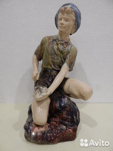 Юный Геолог H-42см.Майолика.Старая Гжель.Ярымбаш