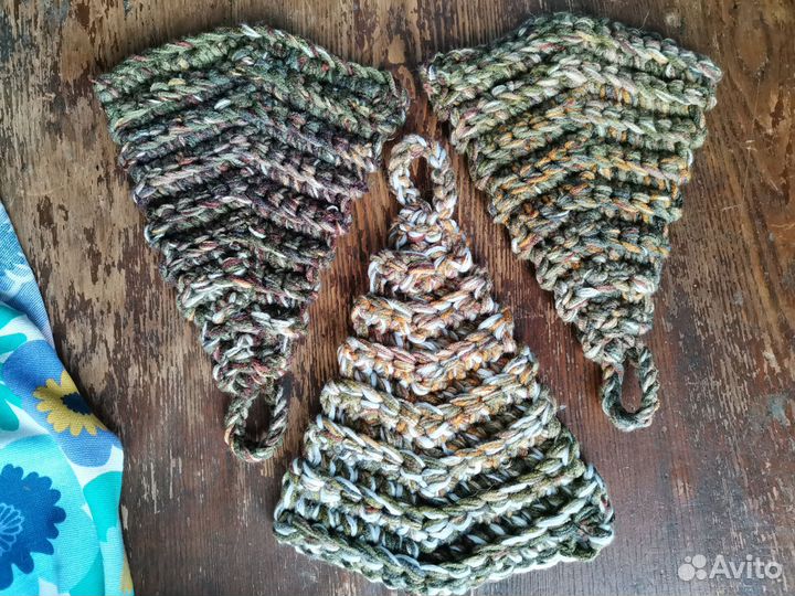 Прихватки вязаные Елочка