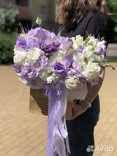 Крафт пакет с эустомой