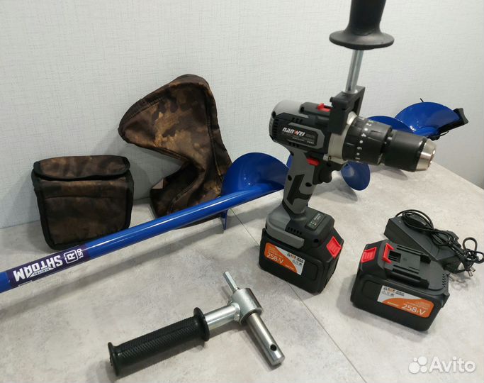 Шуруповерт Nanwei 150Nm 2 Акб 6Ah + Шнек Тонар 150