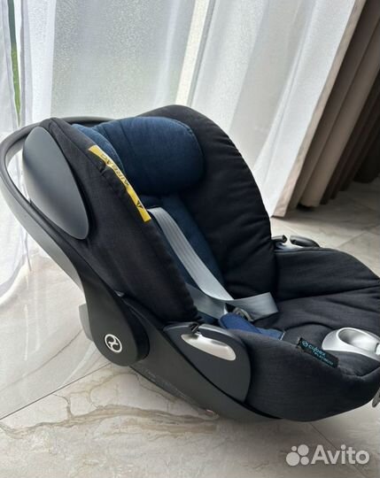 Автолюлька cybex cloud q platinum + база isofix