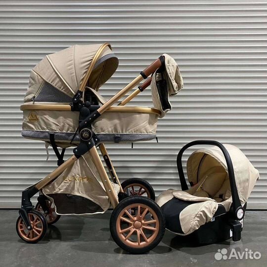 Коляска Luxmom V9 (беж)