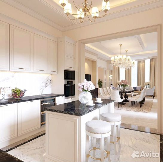 Угловая кухня с островом.Кухонный гарнитур на зака