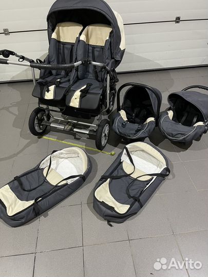 Коляска для двойни 3 в 1 Mikado Tween Delux