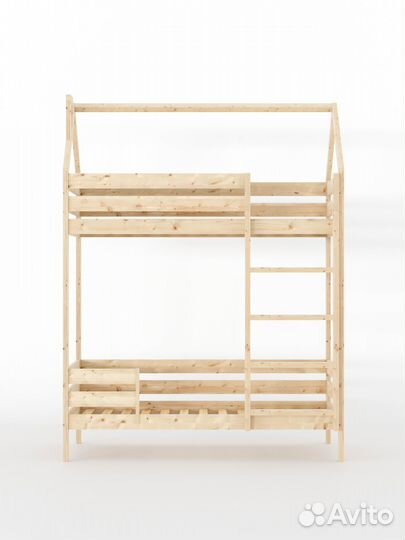 Кровать двухъярусная из массива дерева
