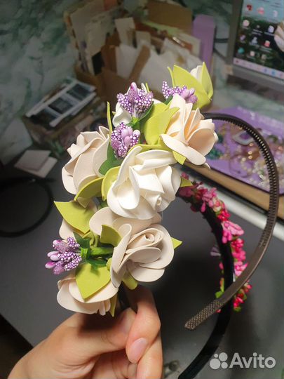 Ободок для волос ручной работы