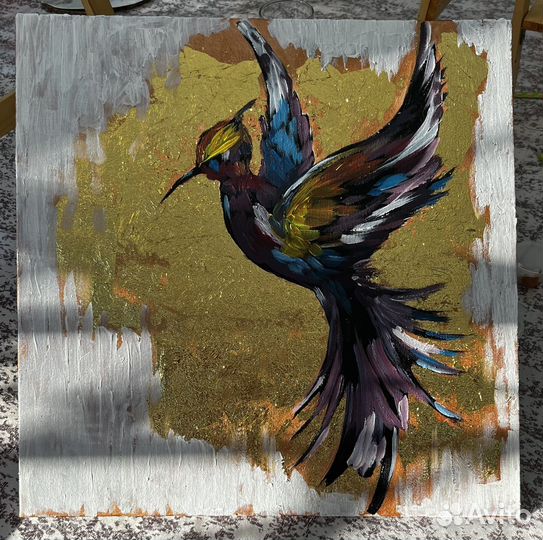 Картина акрил колибри