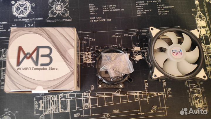 Кулер для процессора Wovibo 120мм 4pin