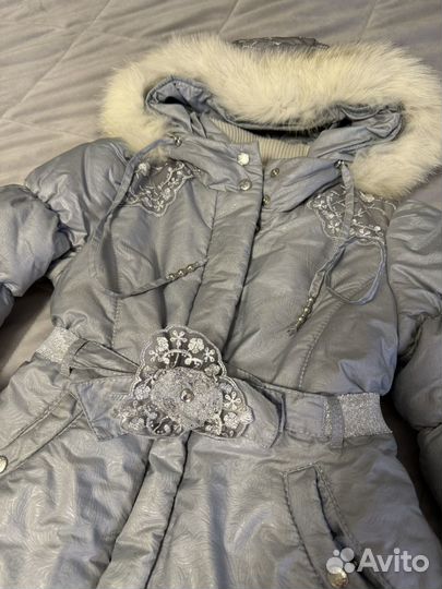 Пуховик для девочки размер 110