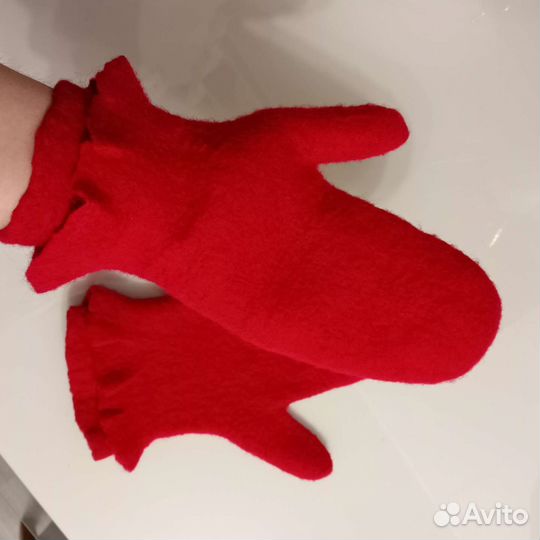 Варежки валяные шерстяные