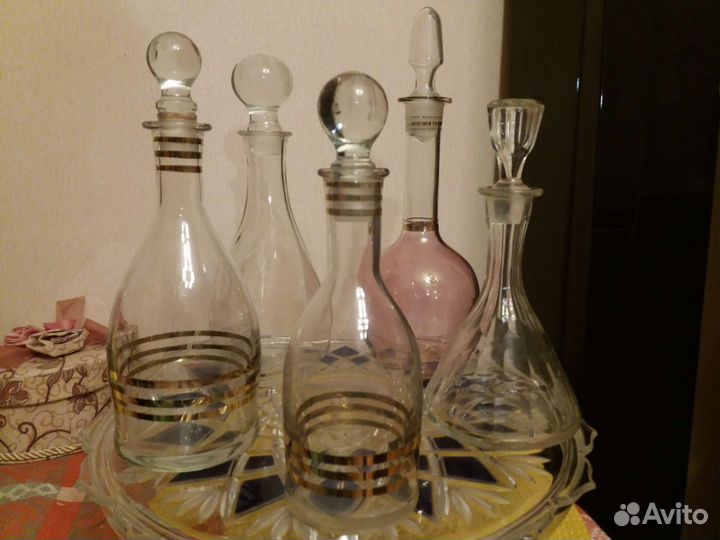 Графин цветное стекло СССР