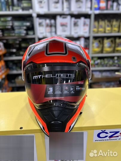 Шлем MT synchrony DUO sport pearl whiteorangefluor