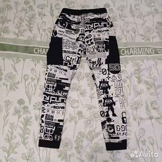 Штаны чёрно-белые Cropp