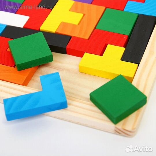 Тетрис деревянный, 40 деталей, толщина — 0,8 см