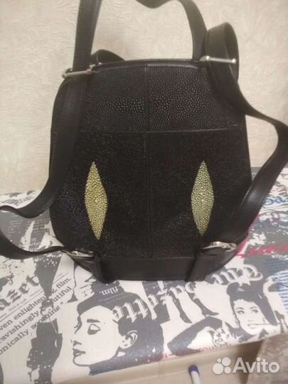 Рюкзак сумка из морского ската новая