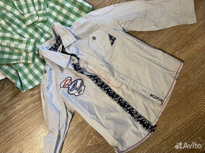 Рубашки на мальчика, размеры на фото