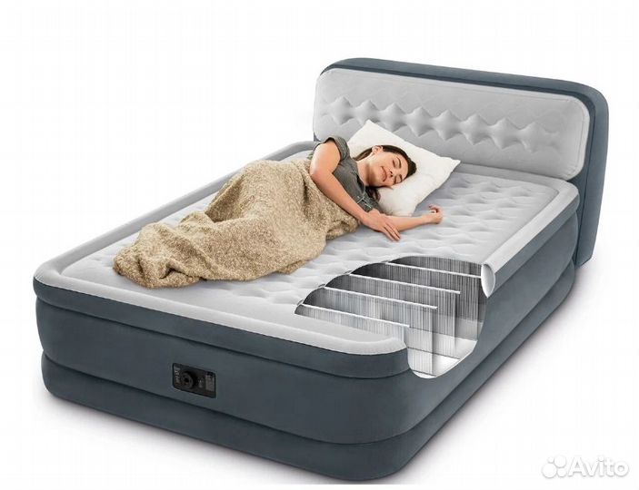 Надувная кровать intex 152х236х86см