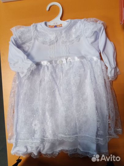 Крестильное платье для девочки + чепчик