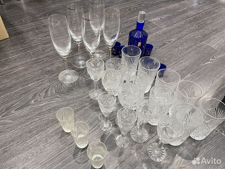 Хрустальные рюмки, бокалы, стаканы