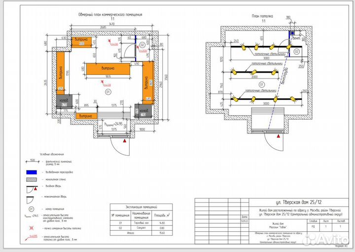 Обмер (замер) помещения/квартир/домов из