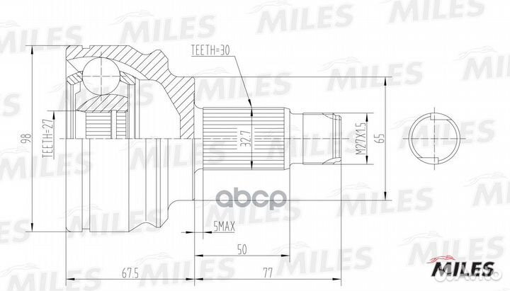 ШРУС наружный BMW X5(E53) 00-07 (GKN 304495)