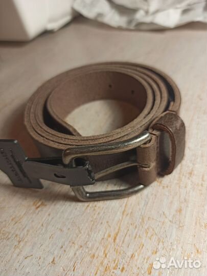 Мужской кожаный ремень 3 см серо-коричневый