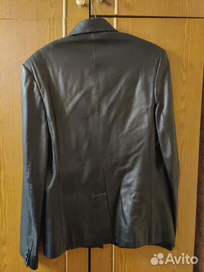 Кожаный пиджак мужской 48