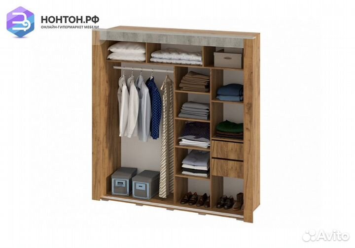 Шкаф-купе Франк крафт / метрополитан грей