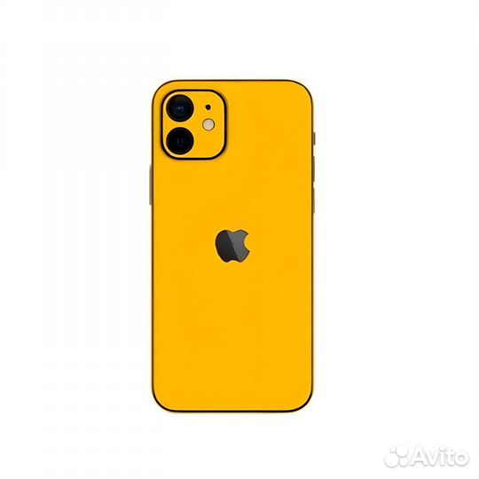 Защитное стекло iPhone 12 Mini (3D заднее) (желтый
