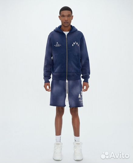 Зип худи Amiri Vintage Collegiate Blue