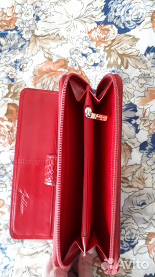 Кожаное женское портомоне Gillian красное б/у