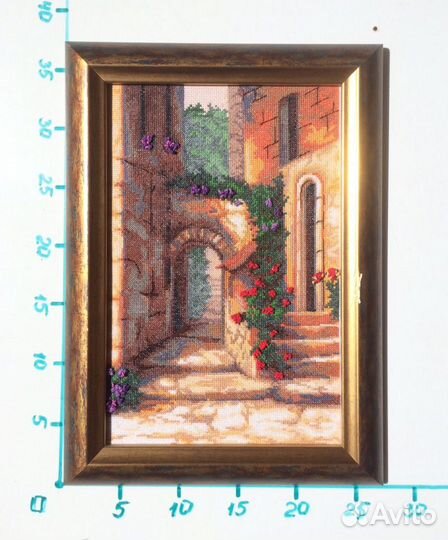 Вышитая картина Итальянский дворик