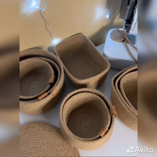 Корзины, джутовые корзины, место для хранения