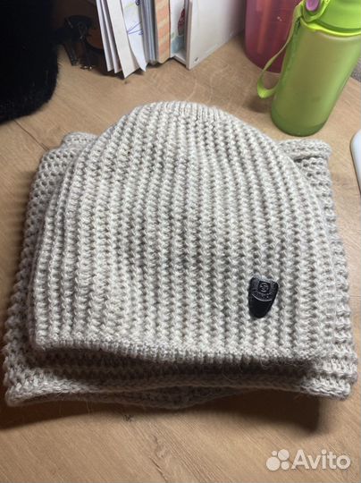 Шапка с шарфом зимняя для девочки