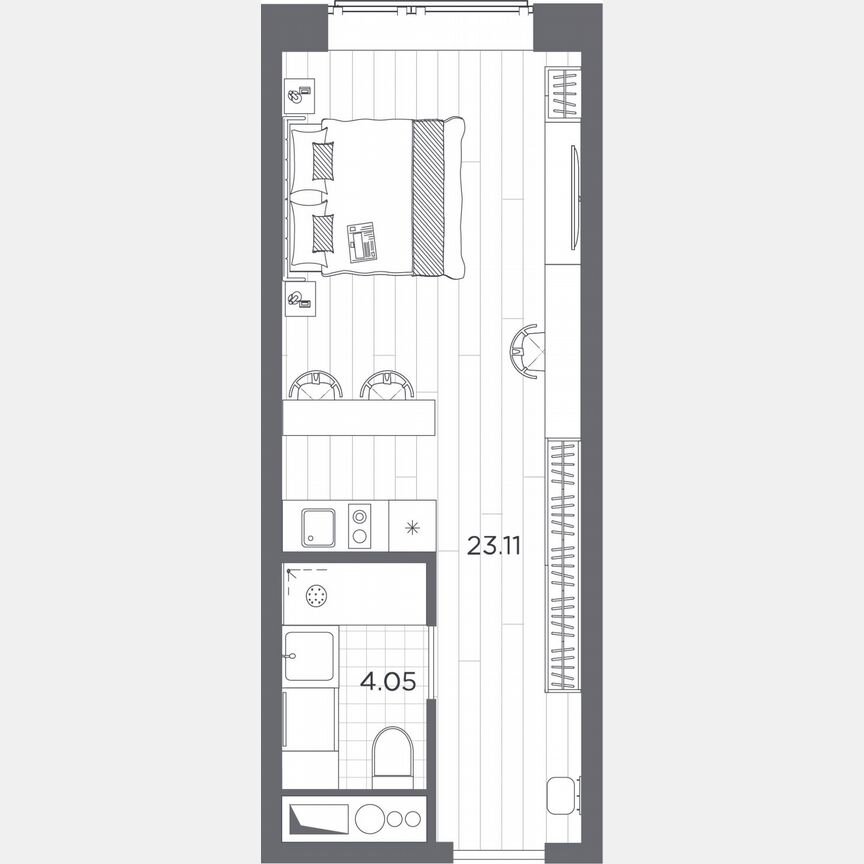 Апартаменты-студия, 27,2 м², 3/14 эт.