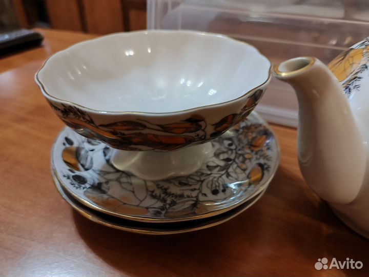 Чайный сервиз фарфоровый лфз золотая осень