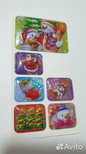 3 д наклейки Новый год