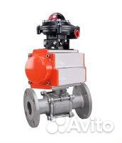 Кран шаровой DN.ru кшфпт 304.180 Ду32 Ру40 фланцевый, полнопроходной, трехвоставной, корпус - нержав