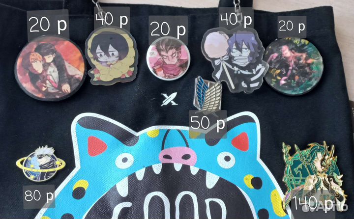 Аниме брелки и значки