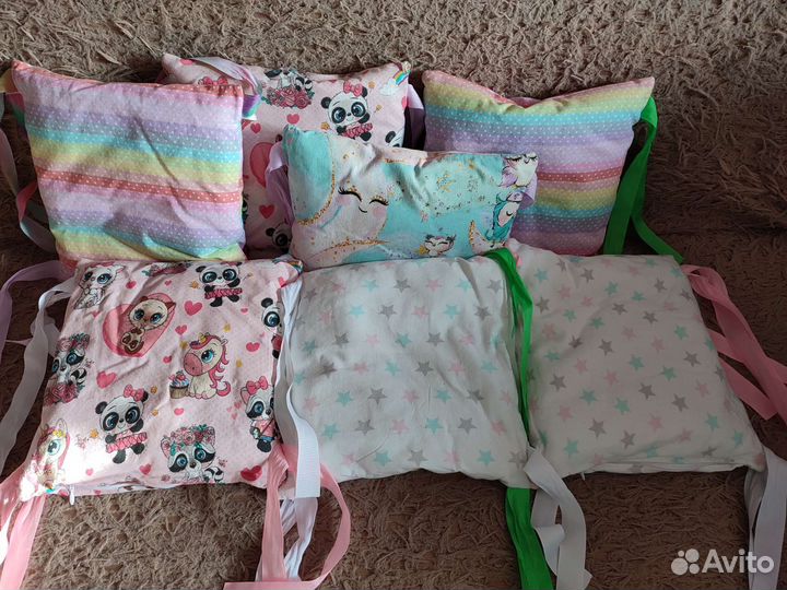 Бортики в детскую кроватку 7шт