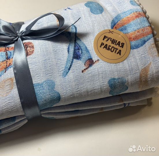 Муслиновое одеяло плед детский муслиновый