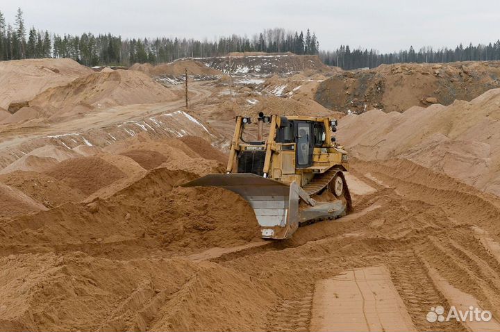 Песок карьерный, отсев, щебень. Аренда экскаватора