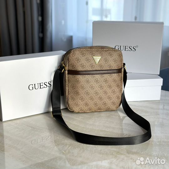 Guess сумка мужская коринчевая сумка