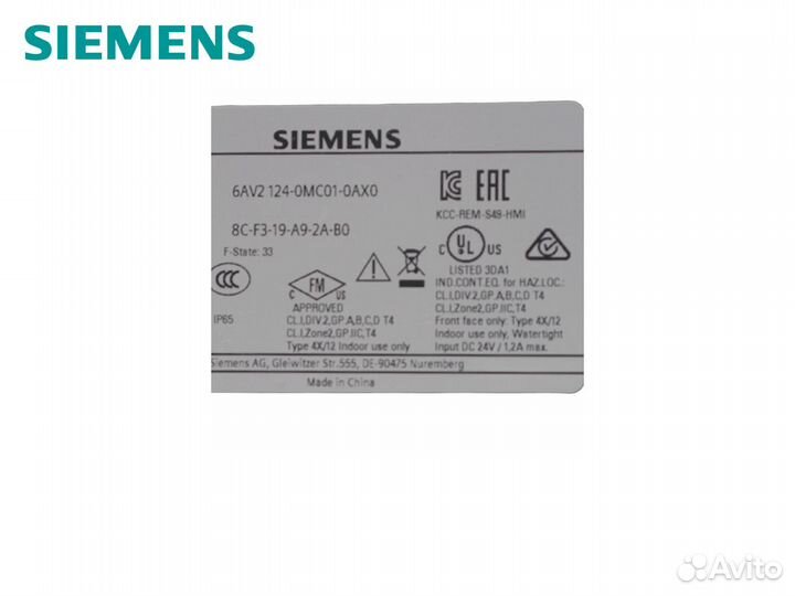 Панель оператора Siemens 6AV2124-0MC01-0AX0