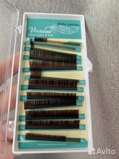 Ресницы для наращивания ресниц тёмно-коричневые