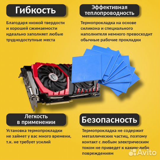 Термопрокладка 10*10 3 мм 100шт