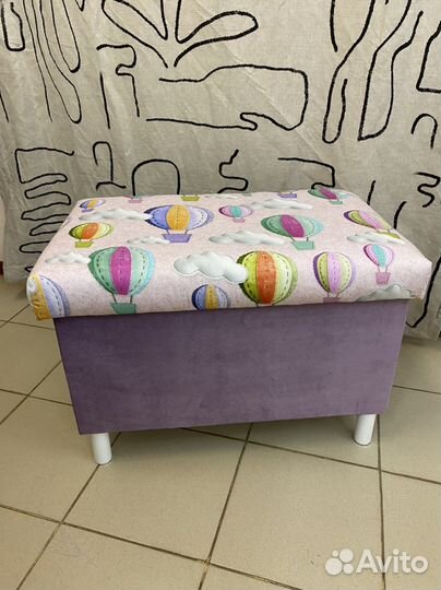 Пуфик детский с ящиком для хранения
