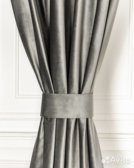 Шторы бархат беллиссимо стальной новые пошив