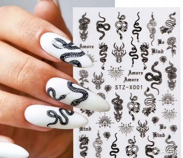 Наклейки для ногтей разные дизайн ногтей