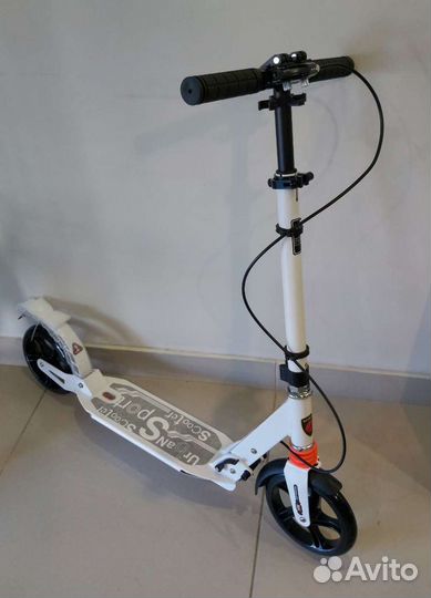 Самокат урбан с ручным тормозом и двумя амортизато